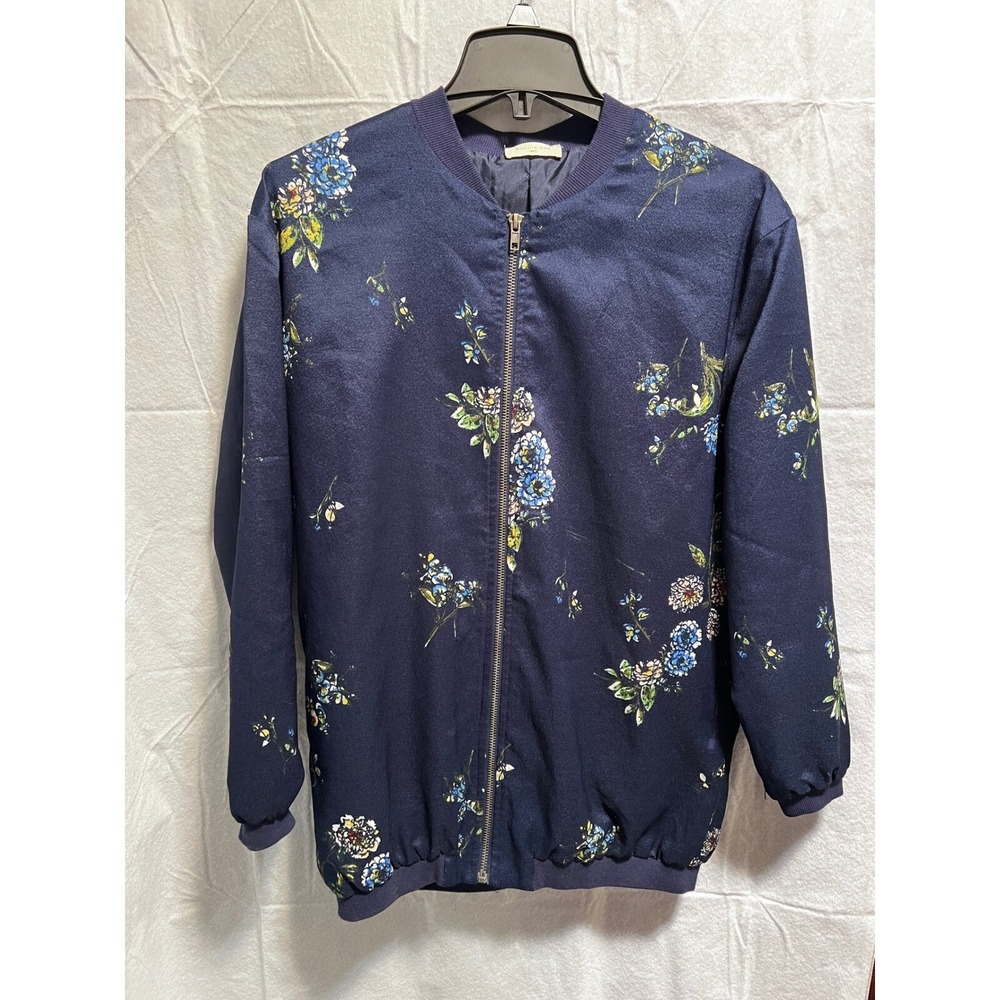 Sophie Rue Floral Bomber Jacket Lightweight Spring Fall Coat Size S